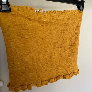 Yellow Ruffled Women's Tube Top